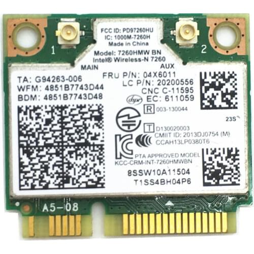 Wireless Adapter Card for 7260HMW 7260 BN WIFI + BT 4.0 MINI-PCI E WLAN INTEL N For Lenovo thinkpad 04X6011 S440 S540 E540
