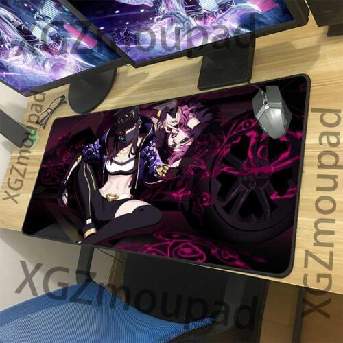 XGZ Hip Hop Girl Anime HD Custom Large Gaming Mouse Pad Black Lock Edge Home Computer Keyboard Table Mat Non-slip Coaster Xxl