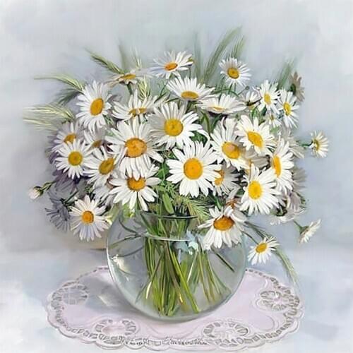 Carafe White Fowers Diamond Painting Round Full Drill Floral Nouveaute DIY Mosaic Embroidery 5D Cross Stitch Home Decor Gifts