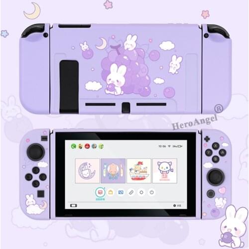 2021 For Nintend Switch Shell Cute Grape Rabbit Fairy League Soft TPU Protective Cover Case For Nintendo Switch Game Accessories
