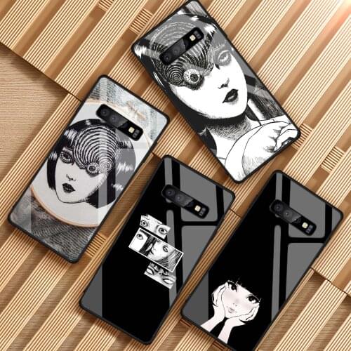 Junji Ito Tees Tempered Glass Phone Case For Samsung Galaxy S8 S9 S10 S20 PLUS J6 J8 2018 NOTE 8 9 10 Cover Shell