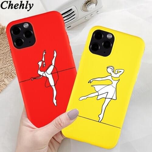 Funny Girl Phone Case for iPhone 6s 7 8 11 12 MIni Plus Pro X XS Max XR Dancer Cases Soft Silicone Fitted Cell Accessories Cover