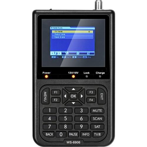 WS6906 Digital Satellite Finder 3.5" LCD Display Data Digital Signal Finder Meter with Protective Bag/Car Charger 950MHz-2150MHz
