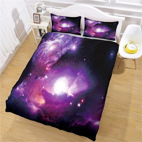 Home Textile Universe Galaxy Printing Bedding Set Pillowcase King Bed Double Full Size Bedroom Comfortable Set Customization