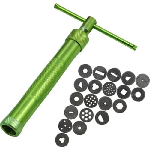 New Pottery Clay Extruders with 20 Discs Polymer Clay Sculpting Fondant Cake Extruder Tool Sugar Paste Extruder Craft Gun