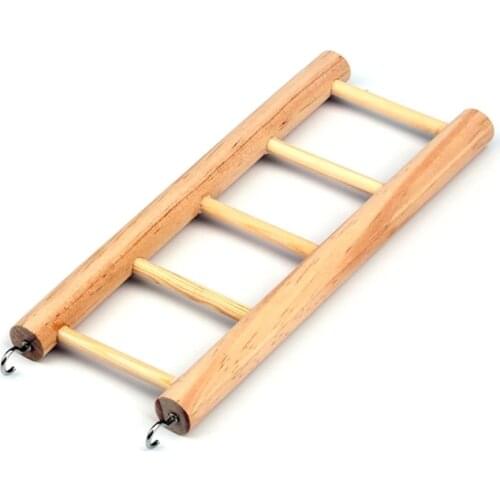 H7JB Birds Toy Wooden Ladders Hanging Scratcher 5/7 Rungs Climbing Toys Parrot Cage Ladder Hamsters Toys Pet Supplies