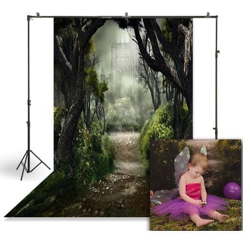 HUAYI Newborns Child Baby Photography Backdrop Deep Forest Castle Spring Customize Studio Photo Booth Background D-7809
