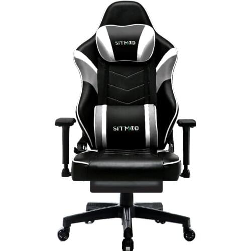 SITMOD Gaming Chair PU Leather Ergonomic Office Chair with Footrest, High Back Computer Racing Chair