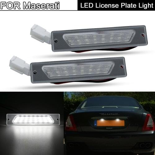 2Pcs High Brightness White LED License Plate Light Number Plate Lamp For Maserati Quattroporte 2003-2012