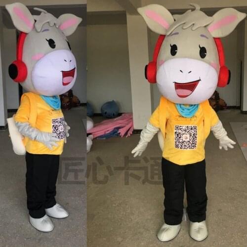 Cosplay Costume Donkey Cartoon Character Mascot Costume Cosplay Mascot Custom Products for Halloween Party Advertising Event