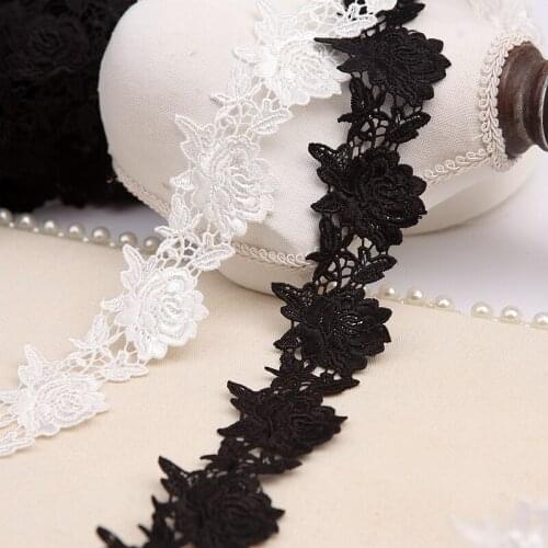 MLAEY Lace Ribbon 2Yard/Lot Polyester Protection Lace Fabric Sewing Clothes Lace Trimmings Mesh Gift Bouquet Wrapping Ribbon