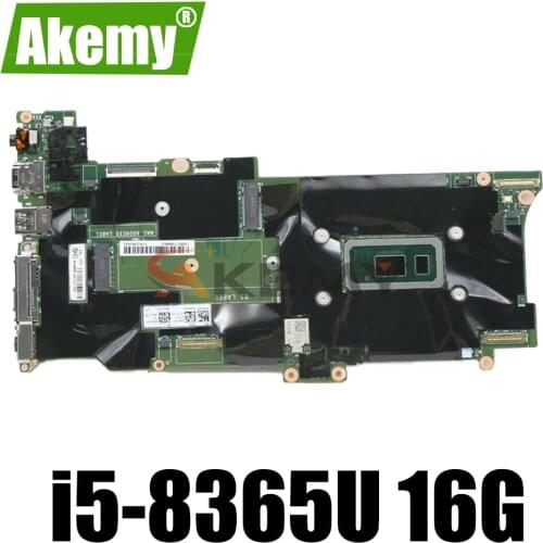 FRU 5B21C21487 5B20X57847 01YU380 For Lenovo X1C X1 Carbon 7th Gen laptop motherboard FX490 NM-B861 With CPU i5-8365U RAM 16G
