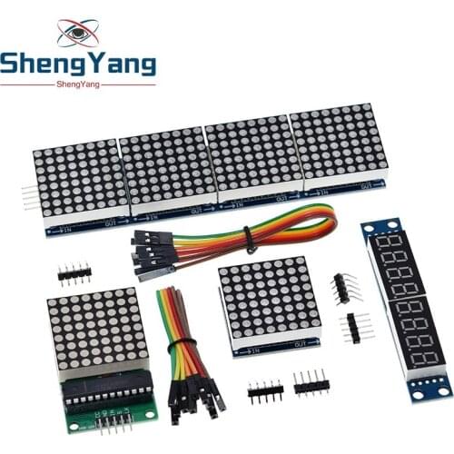 MAX7219 Dot Matrix Module Microcontroller Module Control Module Display Module 4 In One Display With 5P Line For Arduino