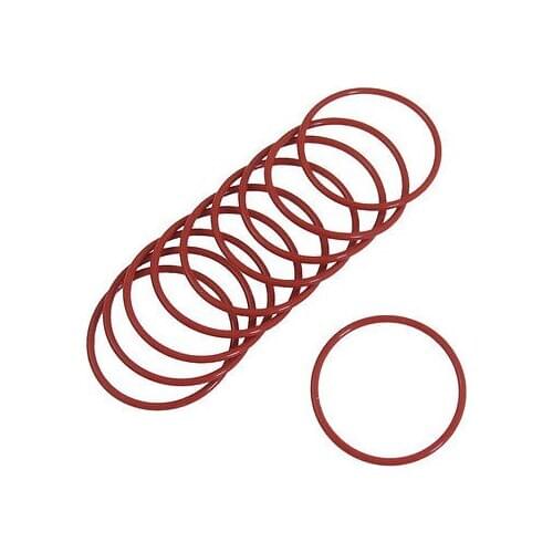 10 Pcs 48mmx2.5mm 48x2.5mm Mechanical Rubber O Ring Oil Seal Gaskets Red