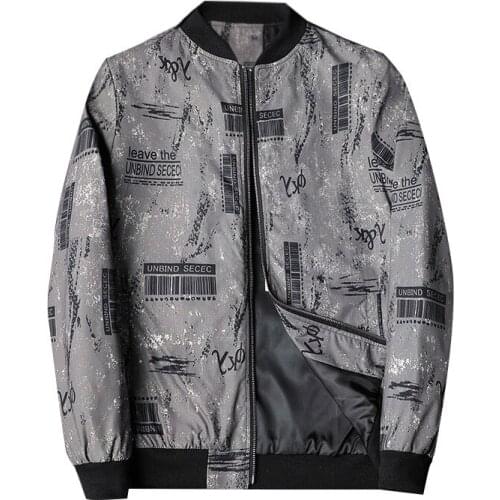 Fashion Spring 2021 New Print Jacket Mens Casual Slim Fit Pilot Coat Men Clothing Designer Clothes Plus Asian Size M- 5XL