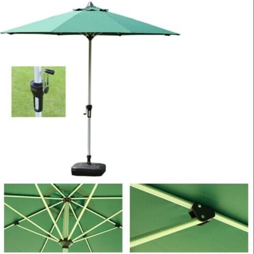 2.7m diameter aluminum rod Outdoor sunshade umbrella Advertising Umbrellas Portable Beach Umbrella with Empty Plastic base