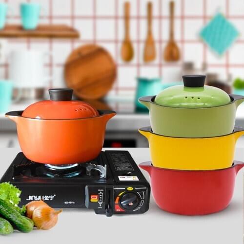 2020 New Ceramic Heat Resistant Soup Pot Colorful Korean Casserole Kitchen Cooking Pots 2.5L