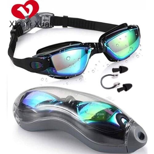 New Adult Men And Women Anti-fog Electroplating Professional Silicone waterproof Swimming Goggles