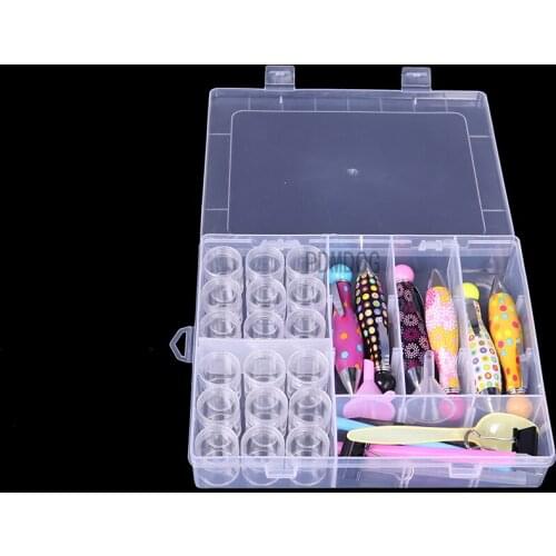 Brand new 18 bottles of transparent plastic belt tool box diamond painting tools accessories jewelry beads storage container