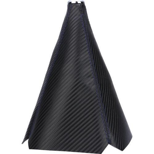 New Style 1pcs Carbon Fiber Leather Manual Gear Shift Knob Gaiter Automatic Car Styling Shifter Boot Cover Blue Line