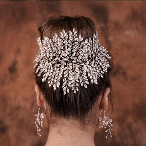 Floralbride Luxury Wired Clear Rhinestones Crystal Wedding Headband Bridal Royal Tiara Crown Hair Accessories Women Jewelry