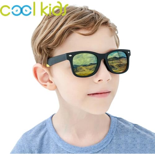 COOL KIDS Flexible Sunglasses Children Anti-uv Sun Glasses Boys Girls Baby Eyeglasses Coating Lens TR90 UV 400 Protection UV400