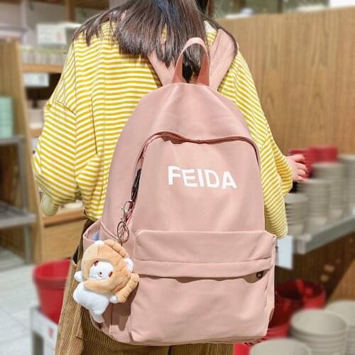 Harajuku Solid Color Student Bag Travel Women Kawaii Backpacks Female Laptop Cute Backpacks Fashion Lady Cool Girl College Bags