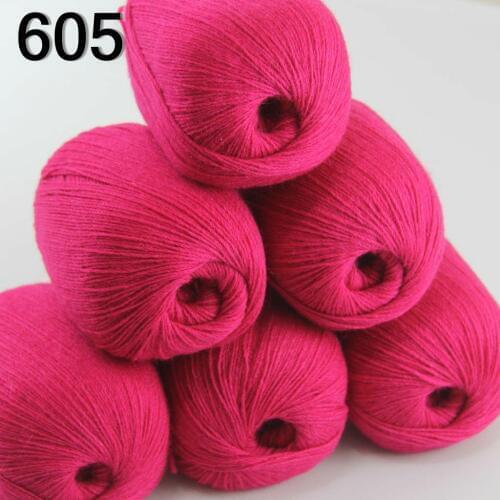 Sale 6balls X 50g pure high quality 100% cashmere warm soft Knitting Yarn Berry Pink 233-605