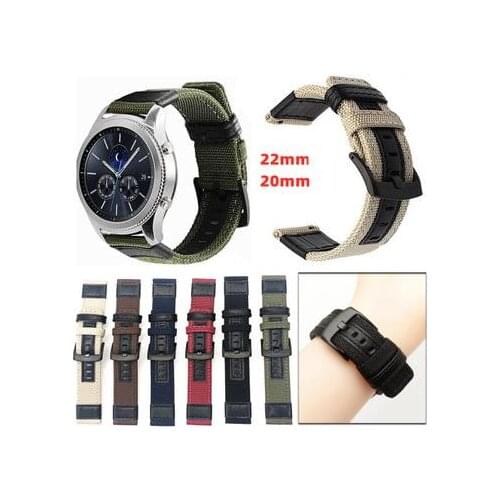 22mm 20mm Sport strap For Samsung Galaxy 46MM Watch 3 band 41mm 45mm Gear S3 Frontier Nylon loop WatchBand for Amazfit Huawei GT