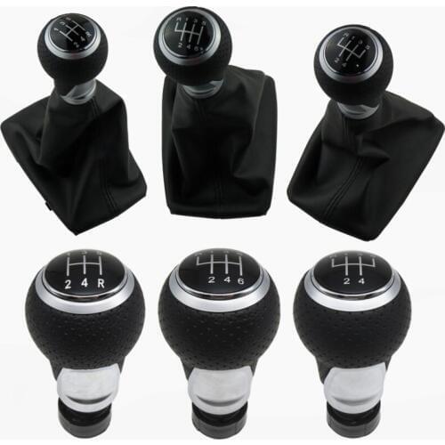 5/6/5R Speed Matte Gear Shift Knob Boot Frame For Audi A4(2001-2008) B6(2001-2005) A6 C5(2001) For Seat Exeo(2011) Leon(2000)