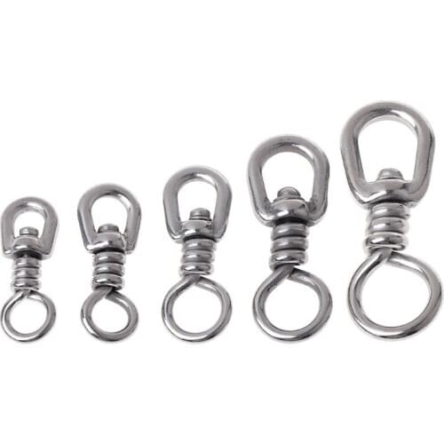 Fishing Swivel Stainless Steel Connector Rolling Solid Rings Bearing Rotating