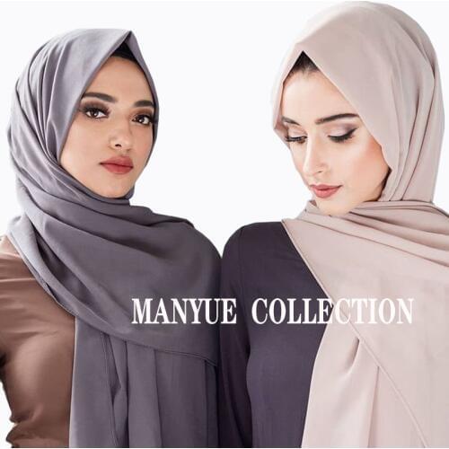 Plain Bubble Chiffon Hijab Shawl Head Scarf Women Solid Color Long Shawls and Wraps Muslim Hijabs Scarves Ladies Foulard Femme