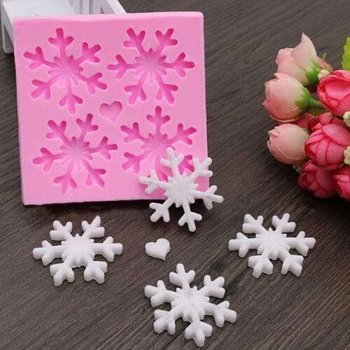 Snowflake Silicone Mold Fondant Cake Decorating Tool Chocolate Fudge Mold, Sugarcraft, Kitchen Tool