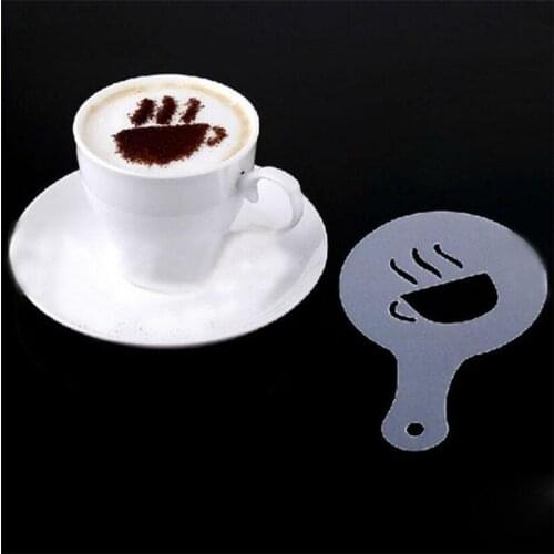 16Pcs Coffee Stencils Fancy Coffee Printing Model Foam Spray Cake Stencils Coffee Drawing Cappuccino Mold Powdered Sieve Tools
