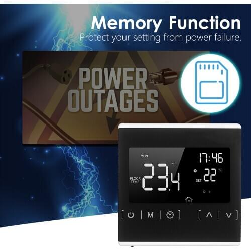 Smart Touchscreen Thermostat Programmable Electric Water Heating System Thermoregulator AC 85-250V Temperature Controller Heat
