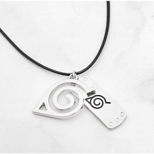 Konoha Ninja Pendant Necklace Classic Japanese Anime Accessories Cosplay Akatsuki Itachi Cartoon Jewelry Mens Chain Wholesale