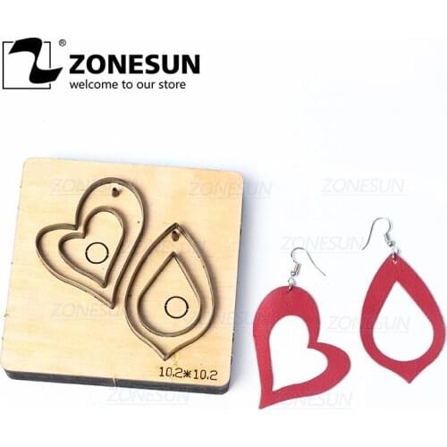 ZONESUN T3 DIY Custom Cutter Leather Earring Cutting Die Leather Cut Out Earring For Steel Rule Die Cutting Machine Press Tools
