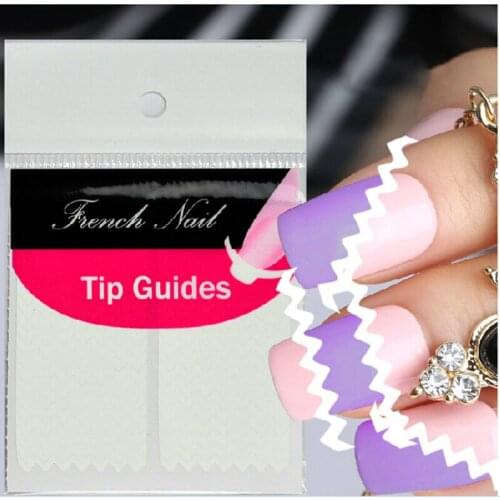 2 Sheet Creative French Manicure Wave Edge Tip Guides Nail Art Sticker