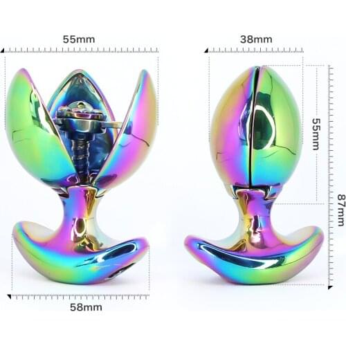 2022 Newest Stainless Steel Rainbow Heavy Anus Beads ASSLOCK Anal Dilator, Openable Anal Plugs, Anal Sex Toys, Adult Game