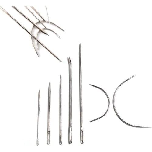 7pcs Leather Repair Curved DIY Leather Hand Sewing Pin Stitch Needles Kit Stainless Steel Pin Stitch Needles Kit