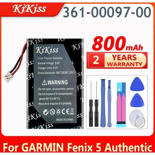 KiKiss 800mAh 361-00097-00 Battery For Garmin Fenix 5 GPS Multi sport Training Watch