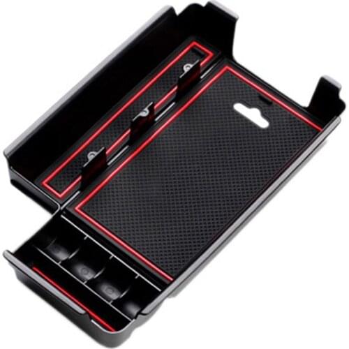 Car Center Console Organizer Storage Box Interior Accessories Interior Armrest Storage Box For- A4L A5 2017-2019