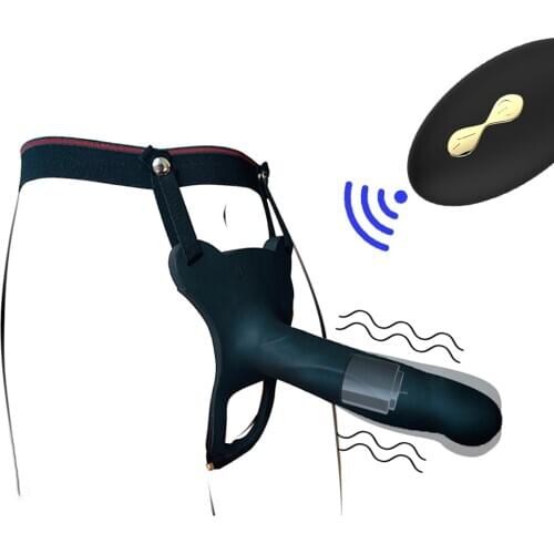 Wireless Remote Penis Vibrators Strapon Dildo Vibrator Sex Toys For Couple Man Condom Strap On Penis Anal Plug Adult Massager