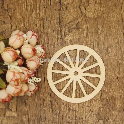 Wood Cutout Shapes Train Wheel - Multiple Sizes - Laser Cut Unfinished