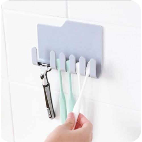 Punch Free Holder Storage Hook Wall-mount Household Multifunctional Storage Rack Bathroom Organizer Rack Wall Bathroom Tools