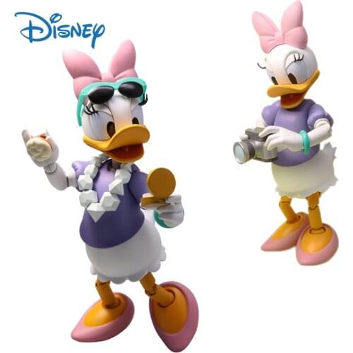 Disney Genuine Daisy Duck Action Figure Joints Movable Kawaii Alloy Dolls Decor Anime Figures Collection Model Toys Kids Gifts