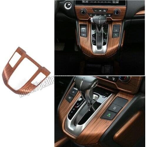 For Honda CRV CR-V 2017 2018 2019 2020 2021 ABS Central Console Gear Shift Cover Trim Wood Grain