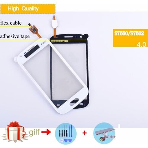 For Samsung Galaxy Trend S7560 Front Panel S Duos S7562 GT-S7562 7562 7560 Touch Screen Sensor Digitizer Glass Cover Black White