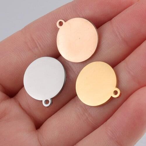 Fnixtar Stainless Steel Round Blank Stamping Plate Discs Mirror Polished DIY Charm Disk 1.5mm Thickness 20piece/lot