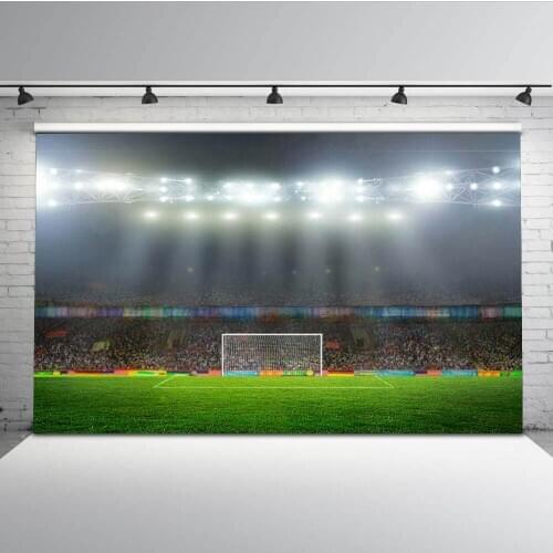 Mehofoto Soccer Field Background for Photography Audience Platform Photo Backdrop Booth Studio Props MW-114